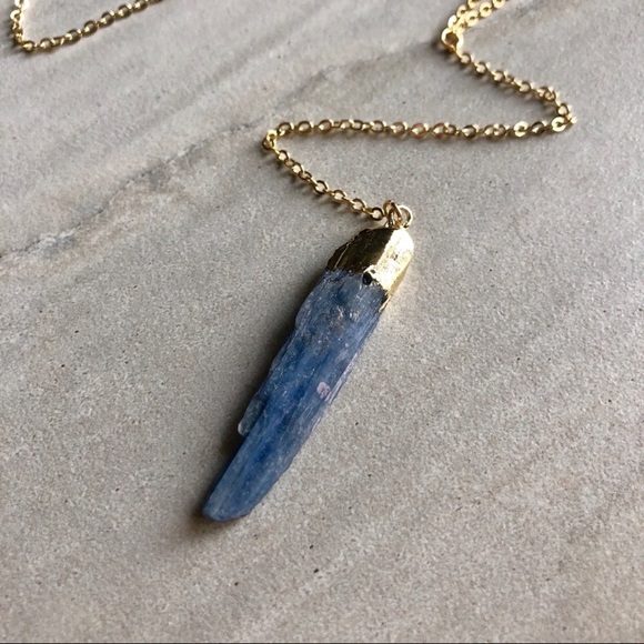 ❗️LAST❗️Raw Kyanite 14K Gold Lariat Necklace - Picture 5 of 8
